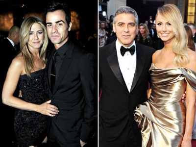 Jennifer Aniston si Justin Theroux, Brad Pitt si Angelina Jolie, George Clooney si Stacy Keibler, barfe vedete, stiri vedete, stiri despre actori